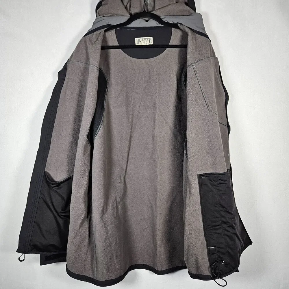 Duluth Trading Jacket Men 2XL Tall Grey Hills Windfront Hooded Fleece Lined Gorp